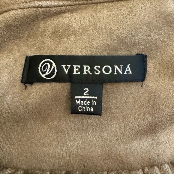 Versona Brown beige Sueded fabric  Pantsuit size 2 - Picture 5 of 7